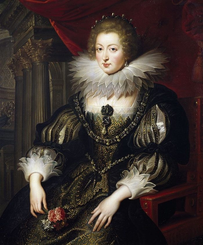 Portrait d’Anne d’Autriche en fraise de dentelle, d’après Rubens