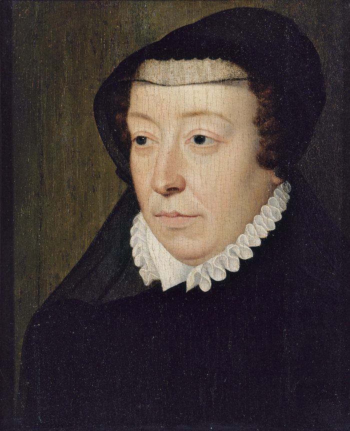 Portrait de Catherine de Médicis en voile de deuil noir, atelier de François Clouet