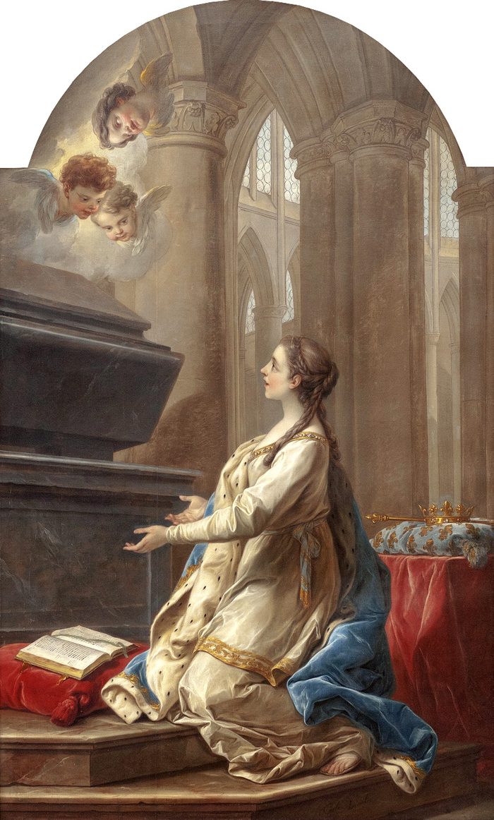 Sainte Clotilde agenouillée en prière devant un tombeau, par Carle van Loo