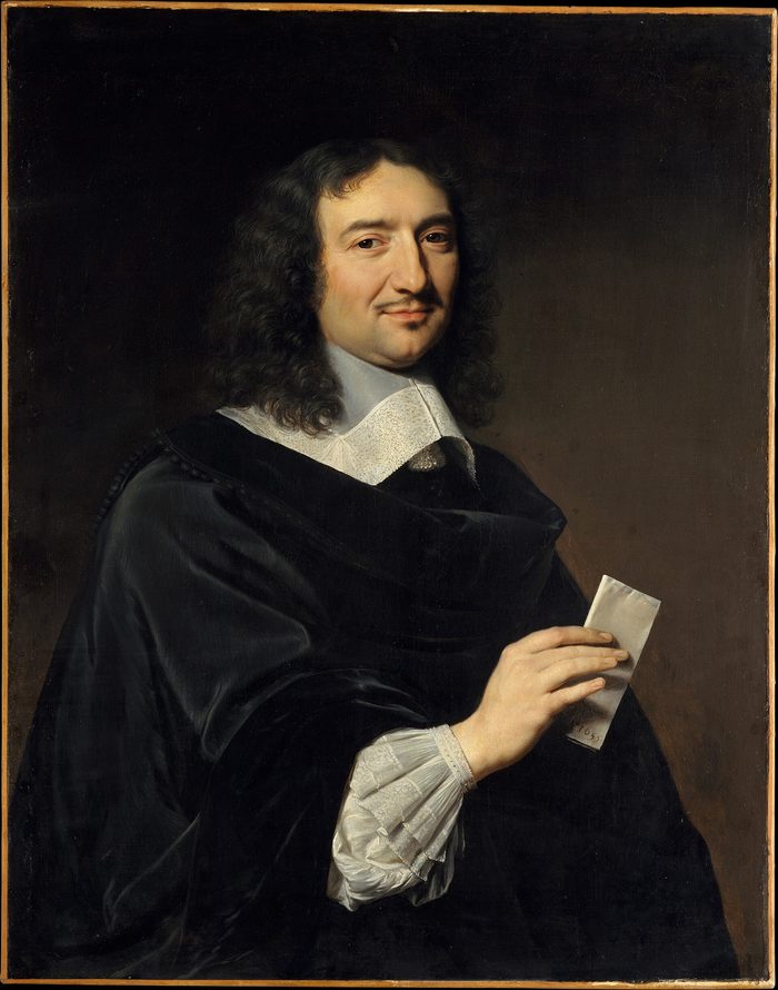 Portrait de Jean-Baptiste Colbert en habit noir, un billet à la main, par Philippe de Champaigne