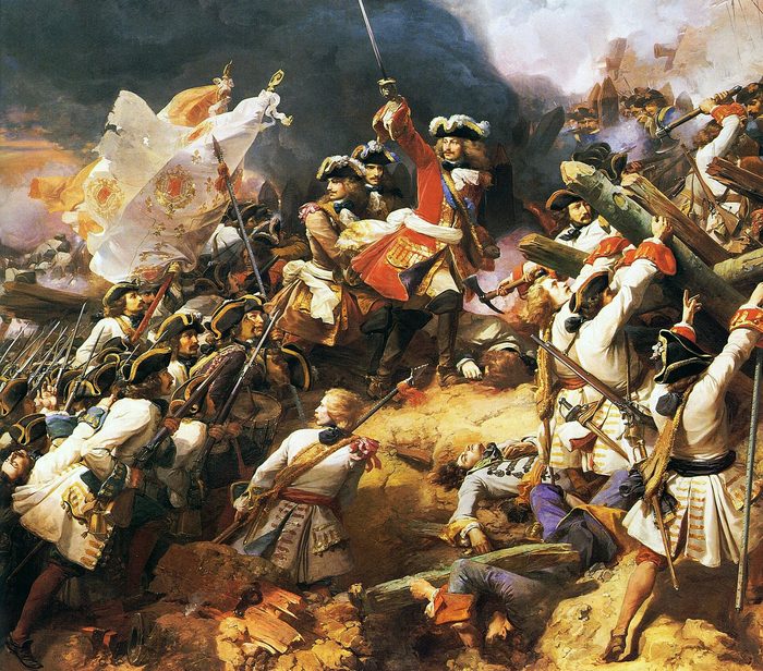 Le maréchal de Villars menant l’assaut à Denain, par Jean Alaux