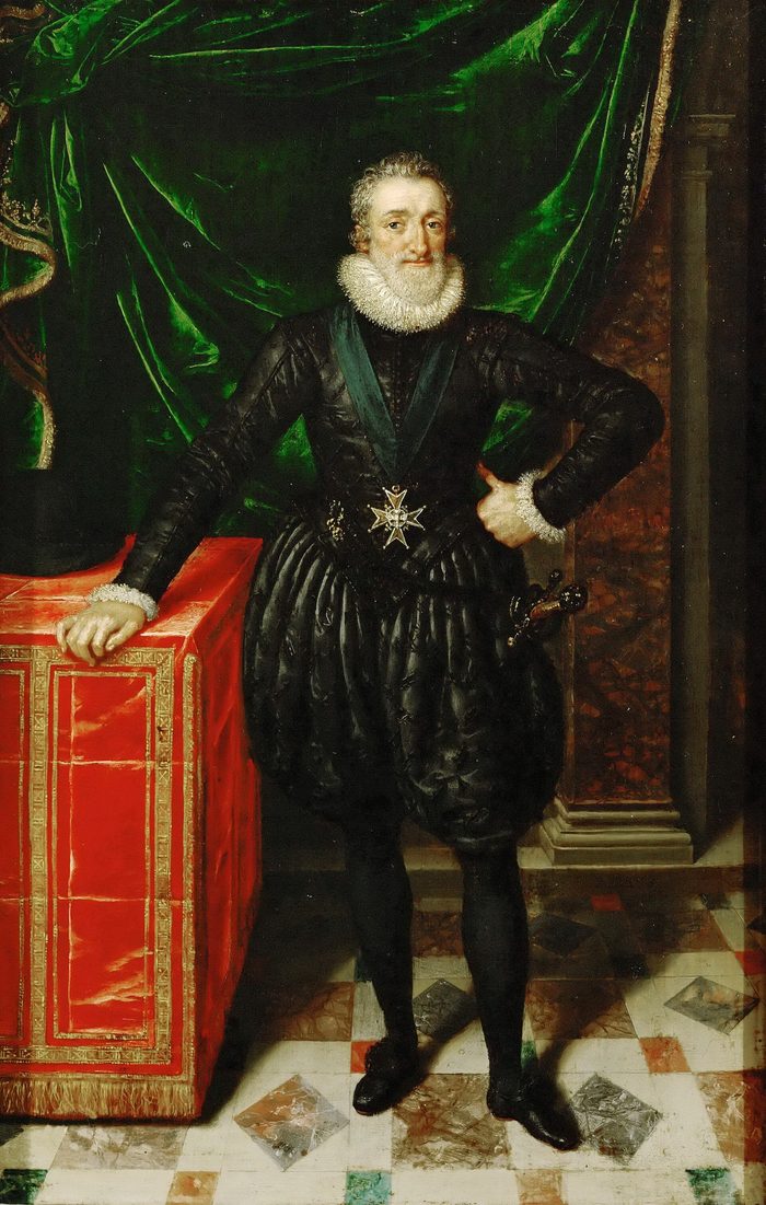 Portrait en pied d’Henri IV en costume noir, par Frans Pourbus le Jeune