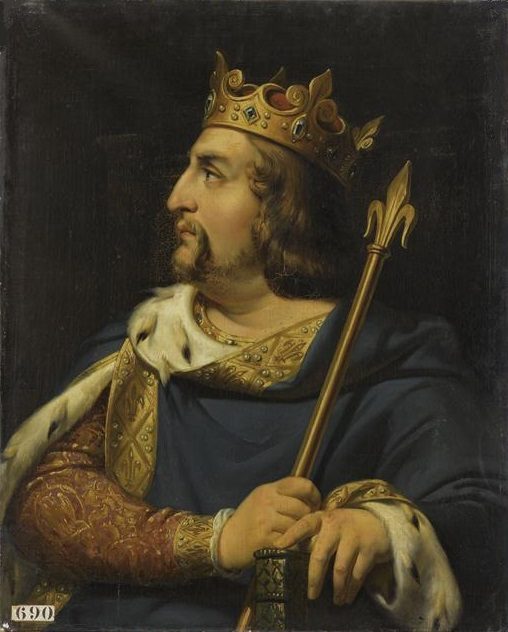 Louis VI le Gros de profil, couronné, par Merry-Joseph Blondel