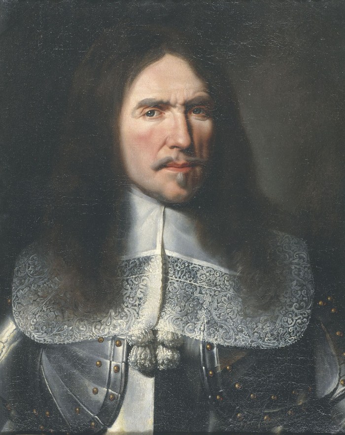 Portrait de Turenne en cuirasse et col de dentelle, peinture anonyme du XVIIe siècle