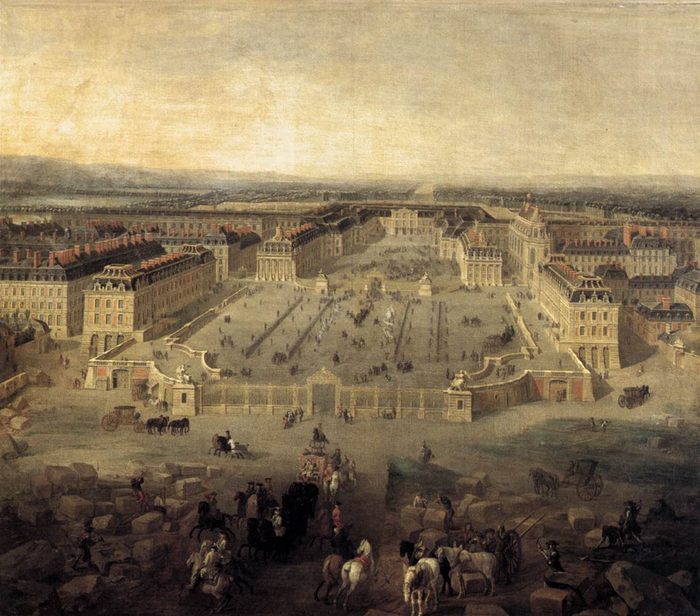 Vue cavalière du château de Versailles et de ses jardins, par Pierre-Denis Martin